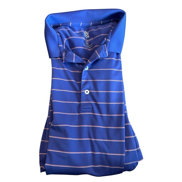 Turtleson Polo Shirt Men's Extra Large Blue Striped Long Sleeve Golf Performance - Picture 9 of 9
